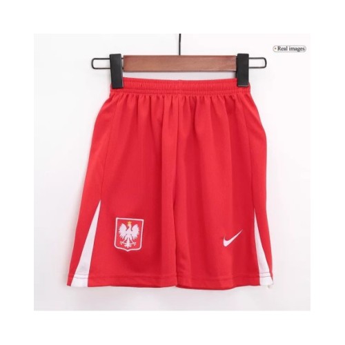 Kit de camiseta local de Polonia para la Eurocopa 2024 para niños (camiseta y pantalones cortos)