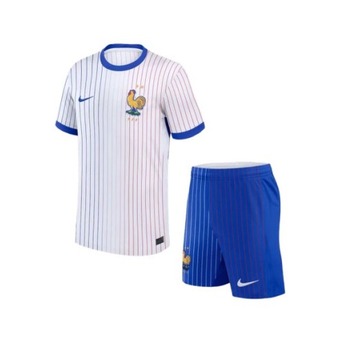 Camiseta de visitante de Francia para la Eurocopa 2024 para niños (camiseta y pantalones cortos)