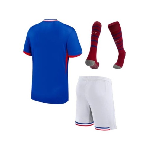 Kit de camiseta local de Francia para la Eurocopa 2024 para niños (camiseta, pantalones cortos y calcetines)