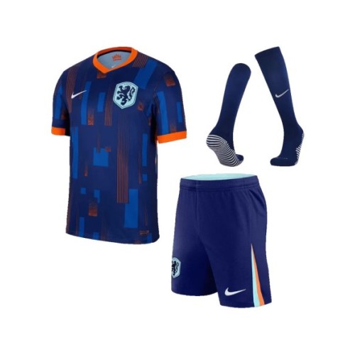 Kit de camiseta visitante de Holanda para la Eurocopa 2024 (camiseta + pantalón corto + medias)