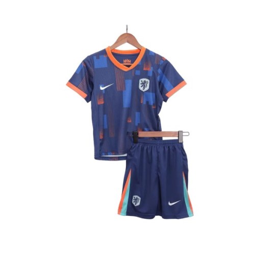 Camiseta visitante de Holanda para la Eurocopa 2024 para niños (camiseta y pantalones cortos)