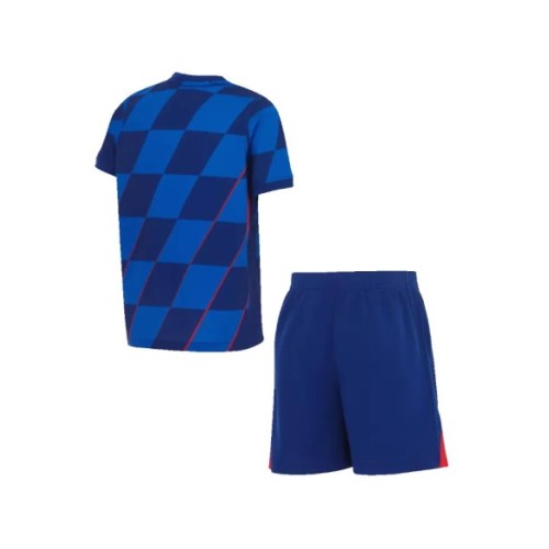 Kit de camiseta visitante de Croacia para la Eurocopa 2024 para niños (camiseta y pantalones cortos)