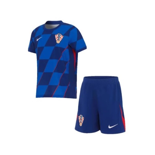 Kit de camiseta visitante de Croacia para la Eurocopa 2024 para niños (camiseta y pantalones cortos)