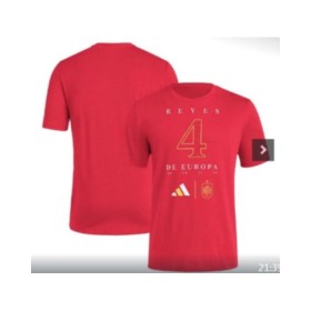 Camiseta conmemorativa de la 4ª Corona de España Eurocopa 2024 - Roja