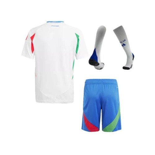 Kit de camiseta visitante de Italia para la Eurocopa 2024 para niños (camiseta, pantalones cortos y calcetines)