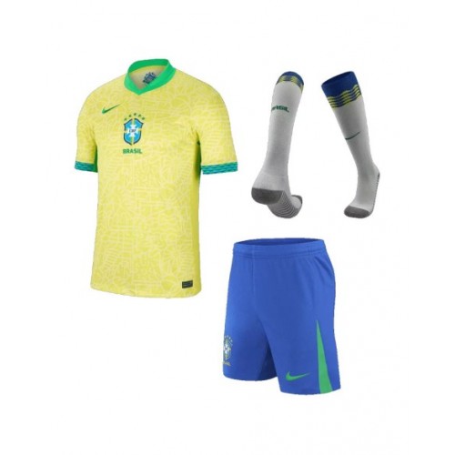 Kit de camiseta local de Brasil para la Copa América 2024 (camiseta + pantalón corto + medias)