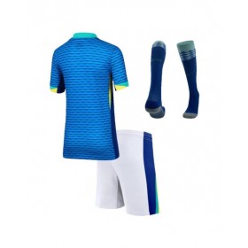 Kit de camiseta visitante de Brasil para la Copa América 2024 para niños (camiseta + pantalón corto + calcetines)