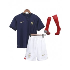 Camiseta de Francia juvenil Equipo completo Copa del Mundo 2022 Local