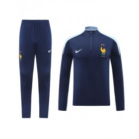 Kit de entrenamiento con cremallera y sudor de Francia (camiseta y pantalón), azul marino 2024