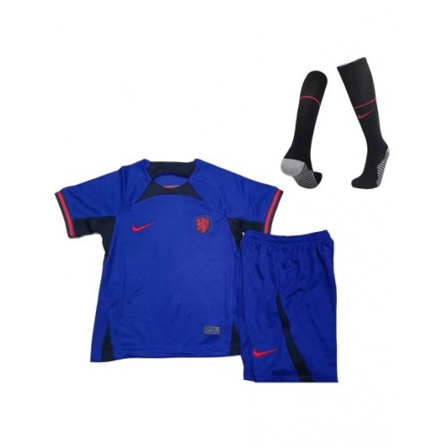 Camiseta juvenil Holanda Equipo completo Visitante Copa Mundial 2022